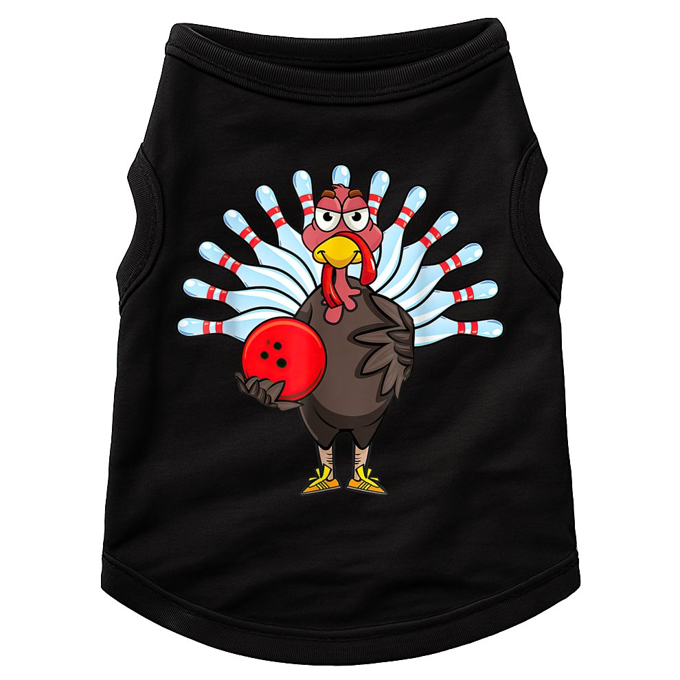 Thanksgiving Turkey Bowling Pin Matching Team Doggie Tank