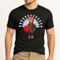 Thanksgiving Turkey Bowling Pin Matching Team Cooling Performance Crew T-Shirt