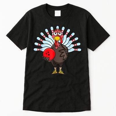 Thanksgiving Turkey Bowling Pin Matching Team Tall T-Shirt