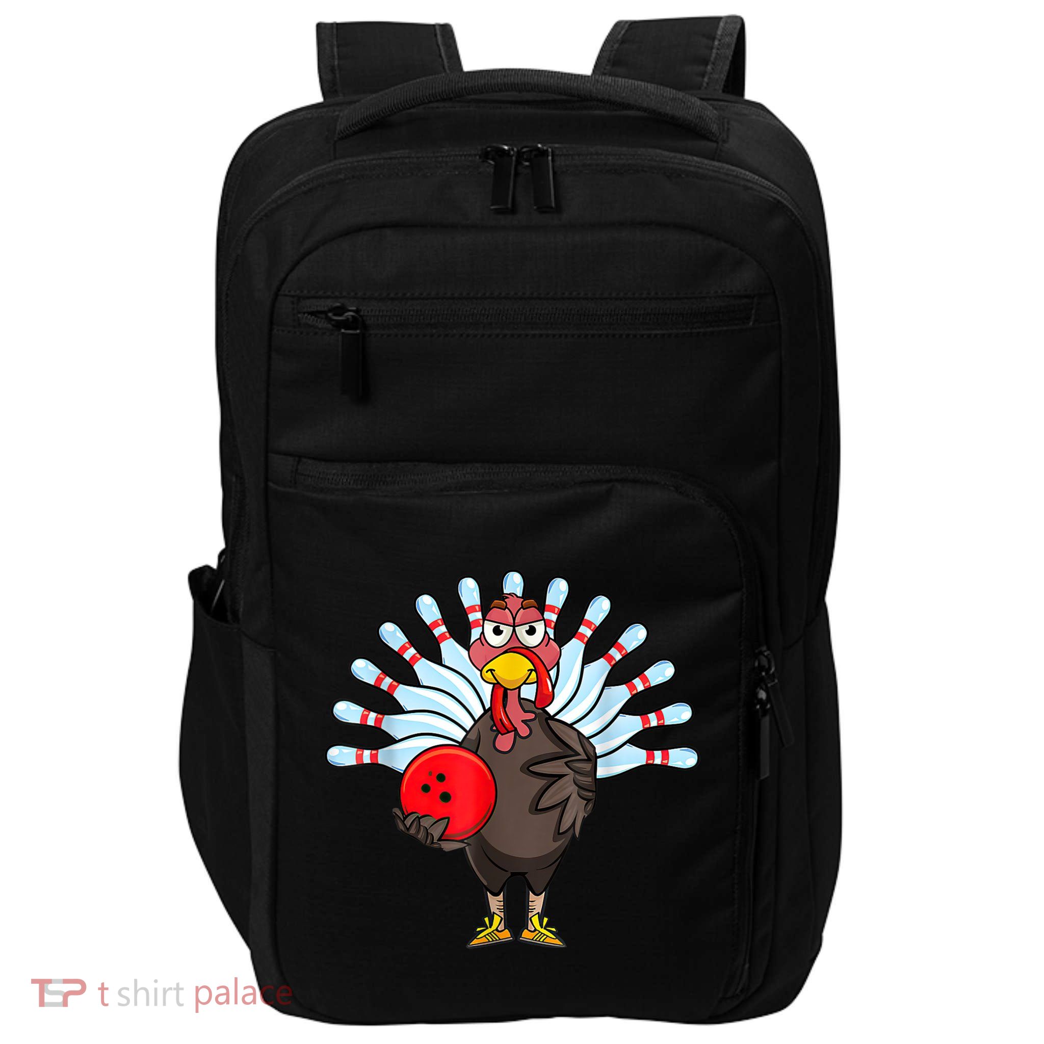 Thanksgiving Turkey Bowling Pin Matching Team Impact Tech Backpack
