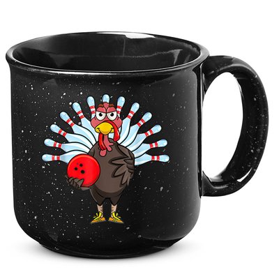 Thanksgiving Turkey Bowling Pin Matching Team 15oz Campfire Ceramic Mug