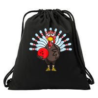 Thanksgiving Turkey Bowling Pin Matching Team Drawstring Bag