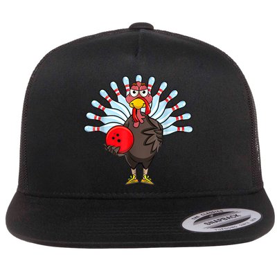 Thanksgiving Turkey Bowling Pin Matching Team Flatbill Hat