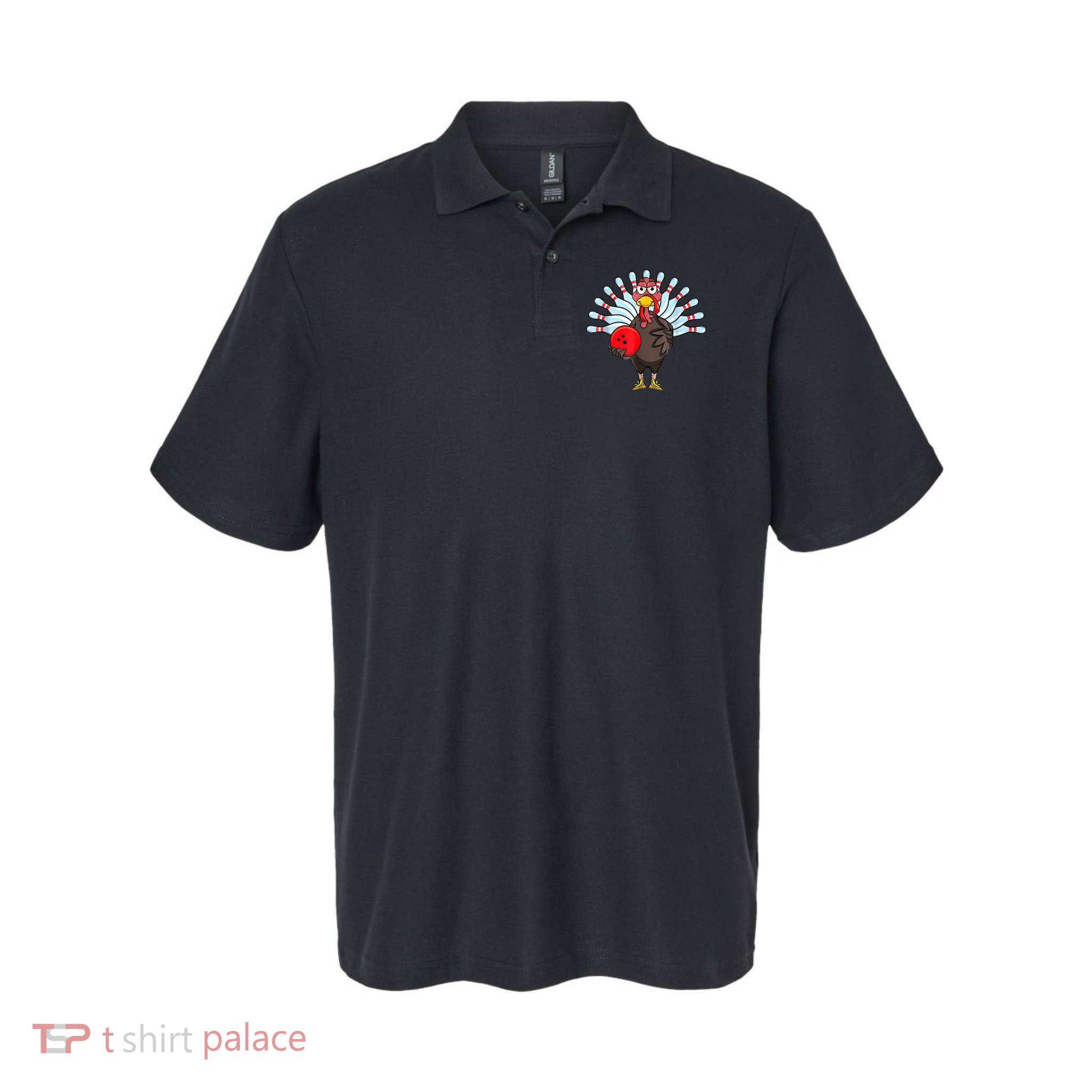 Thanksgiving Turkey Bowling Pin Matching Team Polo