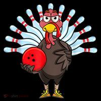 Thanksgiving Turkey Bowling Pin Matching Team Cooling Performance Long Sleeve Crew