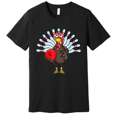 Thanksgiving Turkey Bowling Pin Matching Team Premium T-Shirt