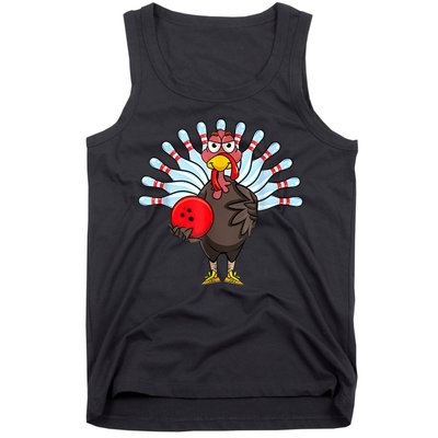 Thanksgiving Turkey Bowling Pin Matching Team Tank Top