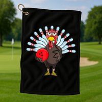 Thanksgiving Turkey Bowling Pin Matching Team Golf Towel