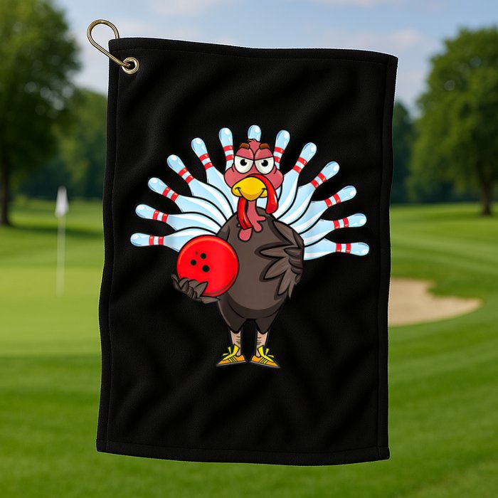 Thanksgiving Turkey Bowling Pin Matching Team Golf Towel
