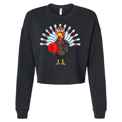 Thanksgiving Turkey Bowling Pin Matching Team Cropped Pullover Crew