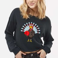Thanksgiving Turkey Bowling Pin Matching Team Cropped Pullover Crew