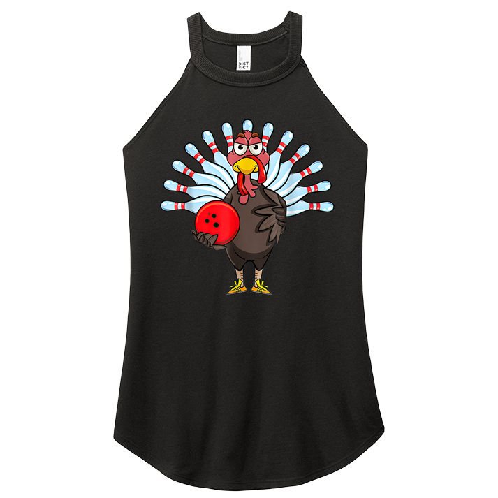 Thanksgiving Turkey Bowling Pin Matching Team Women's Perfect Tri Rocker Tank