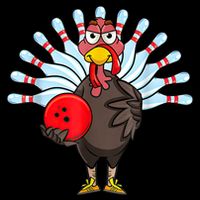Thanksgiving Turkey Bowling Pin Matching Team Womens T-Shirt