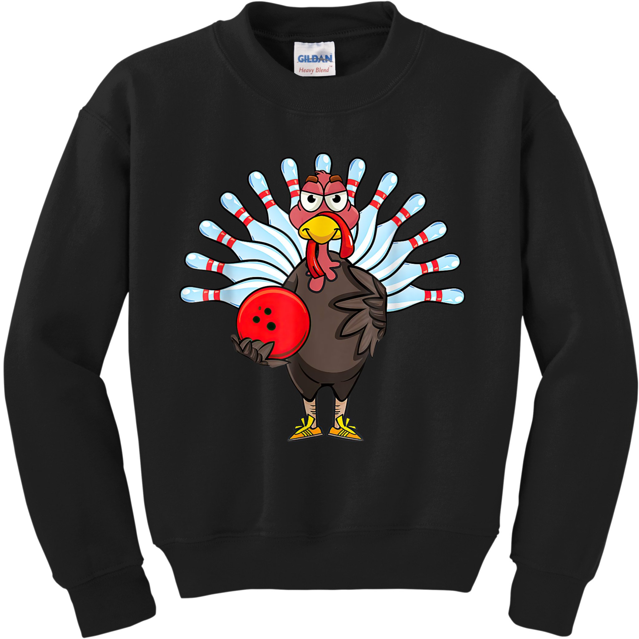 Thanksgiving Turkey Bowling Pin Matching Team Kids Sweatshirt