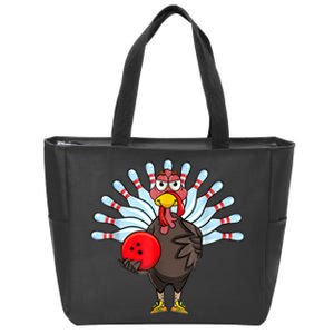 Thanksgiving Turkey Bowling Pin Matching Team Zip Tote Bag