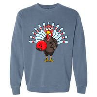 Thanksgiving Turkey Bowling Pin Matching Team Garment-Dyed Sweatshirt