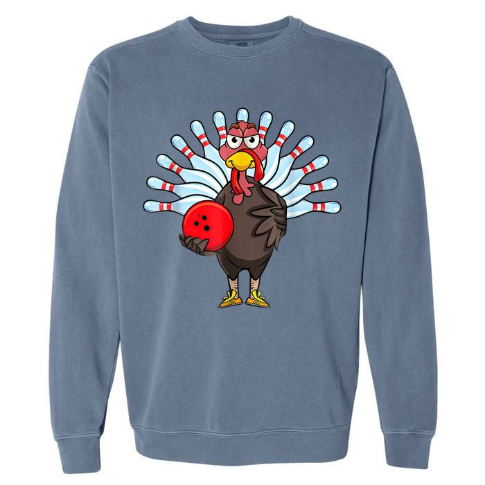 Thanksgiving Turkey Bowling Pin Matching Team Garment-Dyed Sweatshirt