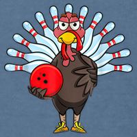 Thanksgiving Turkey Bowling Pin Matching Team Garment-Dyed Sweatshirt