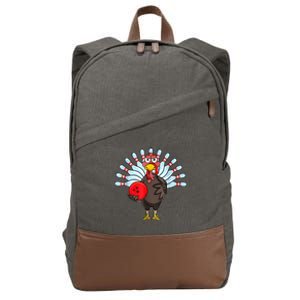 Thanksgiving Turkey Bowling Pin Matching Team Cotton Canvas Backpack