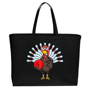 Thanksgiving Turkey Bowling Pin Matching Team Cotton Canvas Jumbo Tote