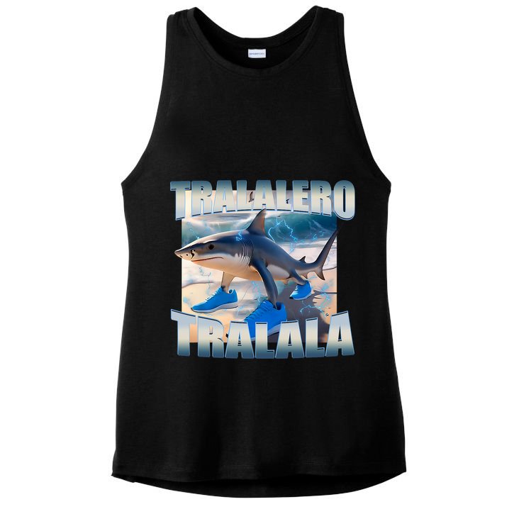 Tralalero Tralala Bootleg Brainrot Italian Brainrot Meme  Ladies PosiCharge Tri-Blend Wicking Tank