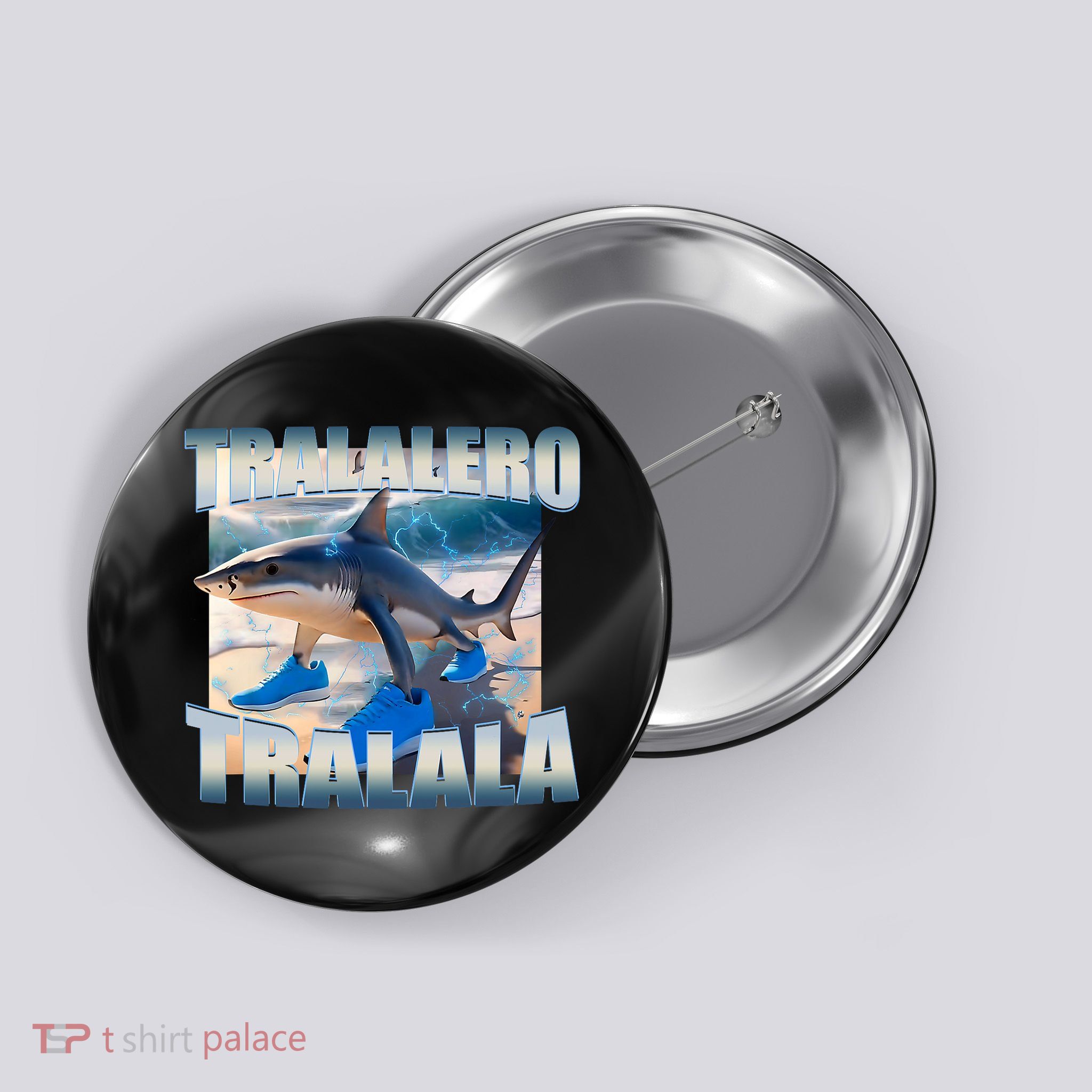 Tralalero Tralala Bootleg Brainrot Italian Brainrot Meme  Button
