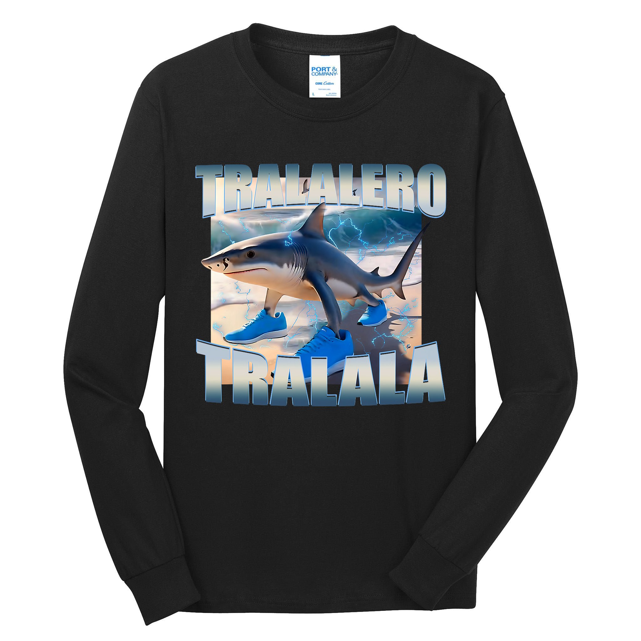 Tralalero Tralala Bootleg Brainrot Italian Brainrot Meme  Tall Long Sleeve T-Shirt