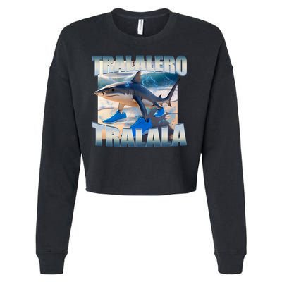 Tralalero Tralala Bootleg Brainrot Italian Brainrot Meme  Cropped Pullover Crew