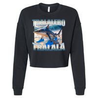Tralalero Tralala Bootleg Brainrot Italian Brainrot Meme  Cropped Pullover Crew