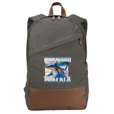 Tralalero Tralala Bootleg Brainrot Italian Brainrot Meme  Cotton Canvas Backpack