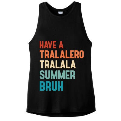 Tralalero Tralala Brainrot Teacher Last Day Of School Ladies PosiCharge Tri-Blend Wicking Tank