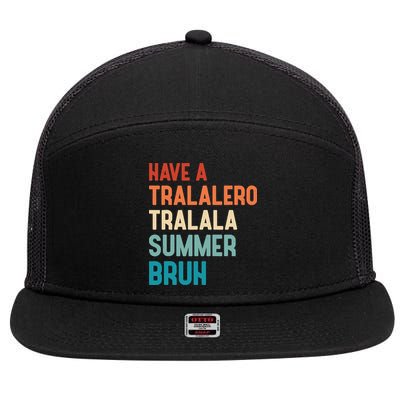 Tralalero Tralala Brainrot Teacher Last Day Of School 7 Panel Mesh Trucker Snapback Hat