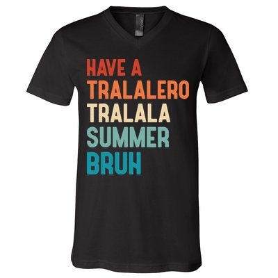 Tralalero Tralala Brainrot Teacher Last Day Of School V-Neck T-Shirt