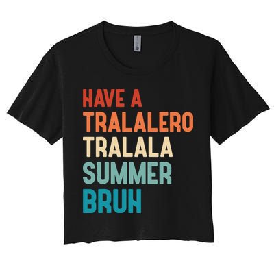 Tralalero Tralala Brainrot Teacher Last Day Of School Women's Crop Top Tee