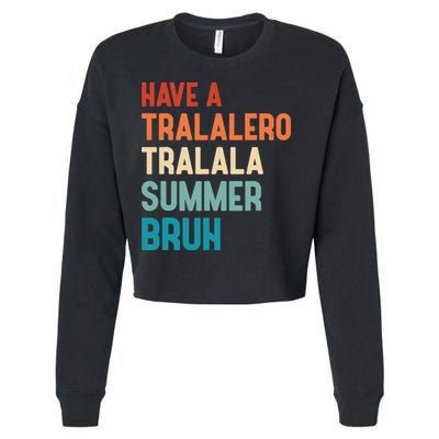 Tralalero Tralala Brainrot Teacher Last Day Of School Cropped Pullover Crew