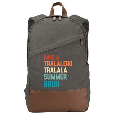 Tralalero Tralala Brainrot Teacher Last Day Of School Cotton Canvas Backpack