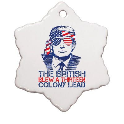 Trump The British Blew A 13 Colony Lead 4th Of July Usa Flag Ceramic Star Ornament