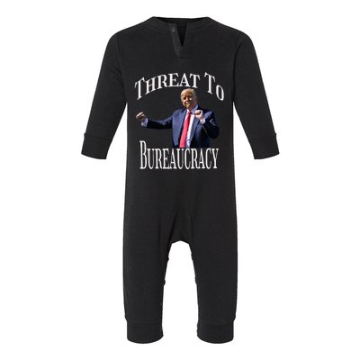 Threat To Bureaucracy Political Humor Maga Supporters Infant Fleece One Piece