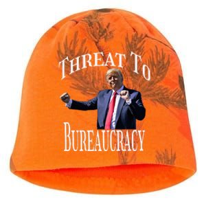 Threat To Bureaucracy Political Humor Maga Supporters Kati - Camo Knit Beanie