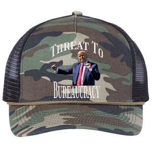 Threat To Bureaucracy Political Humor Maga Supporters Retro Rope Trucker Hat Cap