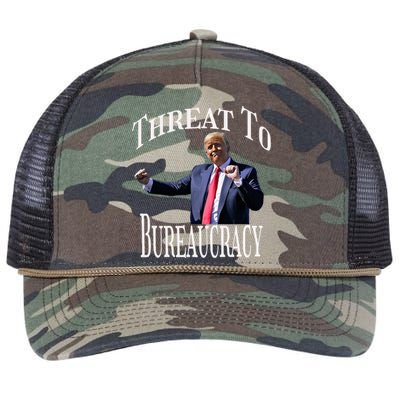 Threat To Bureaucracy Political Humor Maga Supporters Retro Rope Trucker Hat Cap