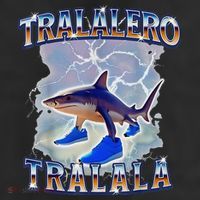 Tralalero Tralala Bootleg Brainrot Italian Brainrot Meme 7 Panel Mesh Trucker Snapback Hat