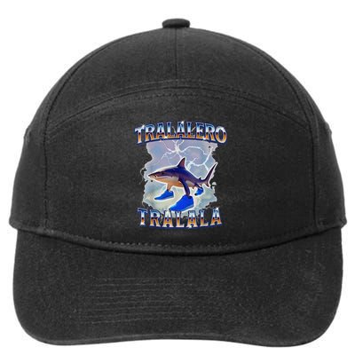 Tralalero Tralala Bootleg Brainrot Italian Brainrot Meme 7-Panel Snapback Hat