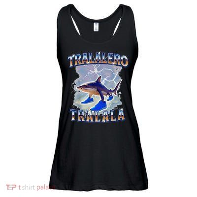 Tralalero Tralala Bootleg Brainrot Italian Brainrot Meme Ladies Essential Flowy Tank