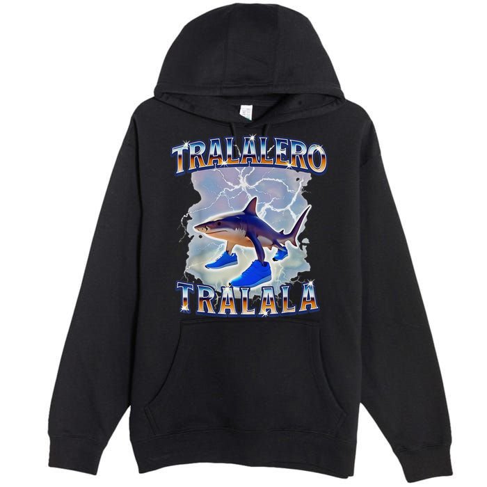 Tralalero Tralala Bootleg Brainrot Italian Brainrot Meme Premium Pullover Hoodie