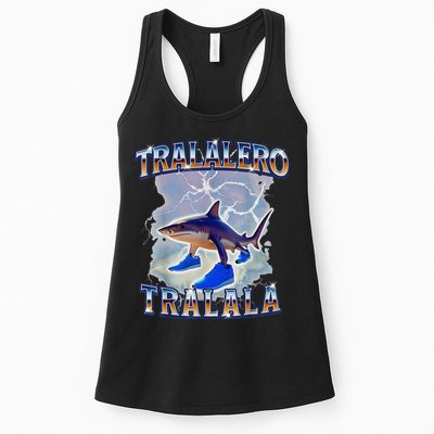 Tralalero Tralala Bootleg Brainrot Italian Brainrot Meme Womens Tank Top
