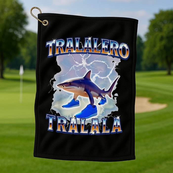 Tralalero Tralala Bootleg Brainrot Italian Brainrot Meme Golf Towel