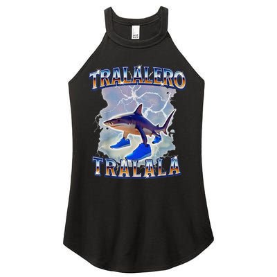 Tralalero Tralala Bootleg Brainrot Italian Brainrot Meme Women's Perfect Tri Rocker Tank