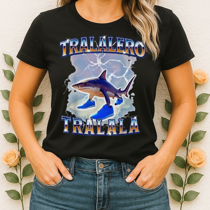 Tralalero Tralala Bootleg Brainrot Italian Brainrot Meme Womens T-Shirt