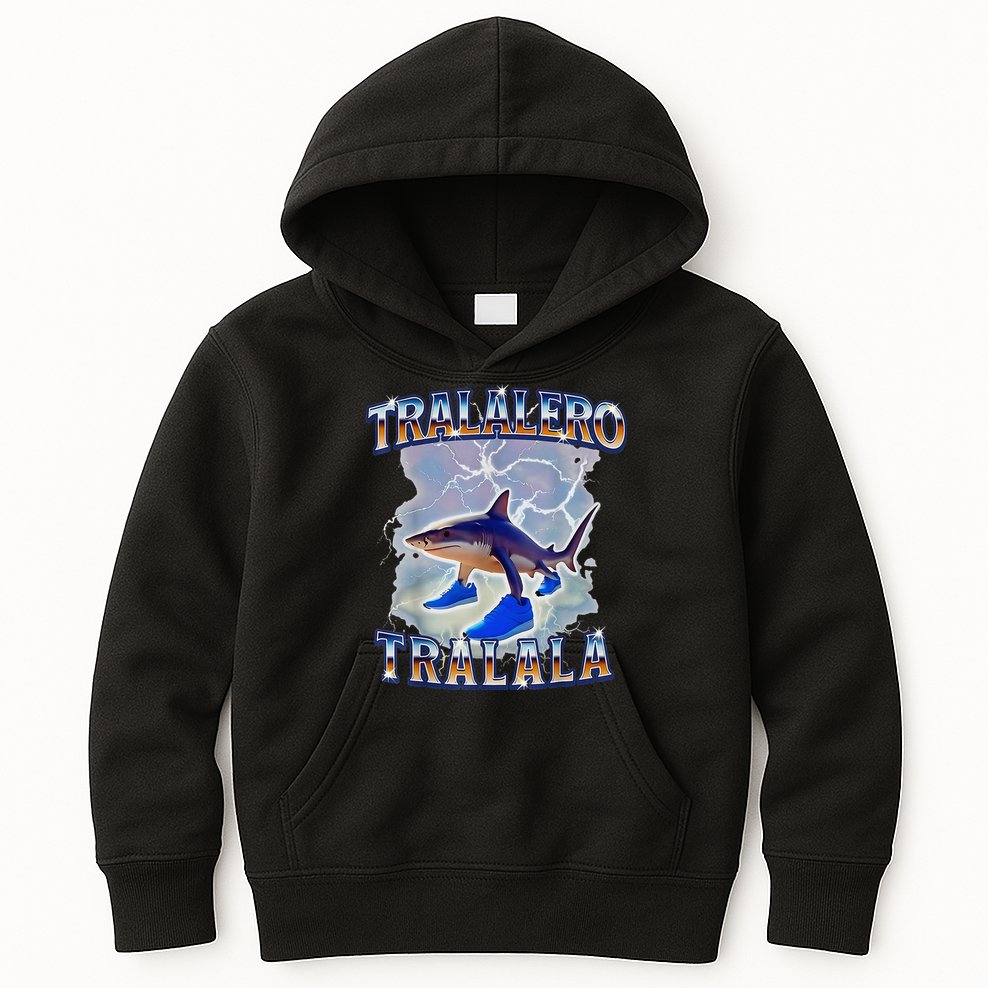 Tralalero Tralala Bootleg Brainrot Italian Brainrot Meme Kids Hoodie